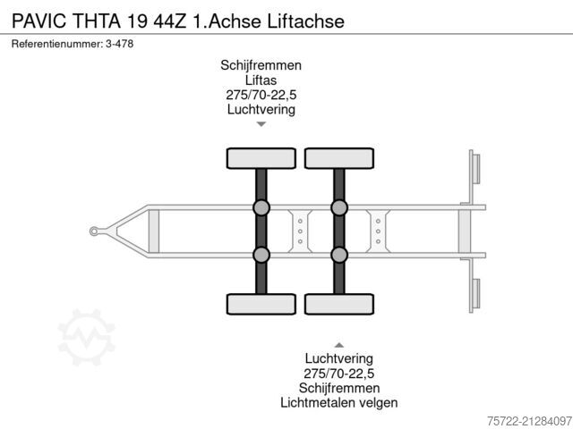 Timber transporter PAVIC THTA 19 44Z 1.Achse Liftachse