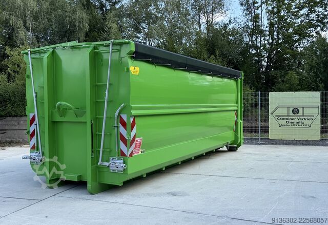 Conteneur à benne amovible Container Vertrieb Chemnitz Abrollcontainer Spantenfrei mit Klappnetz