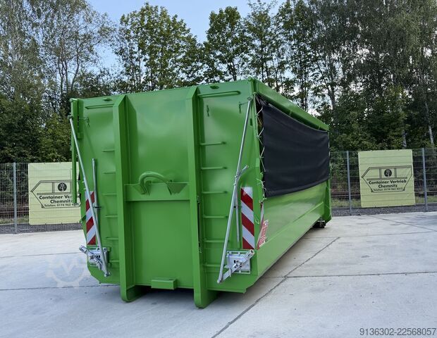 Conteneur à benne amovible Container Vertrieb Chemnitz Abrollcontainer Spantenfrei mit Klappnetz