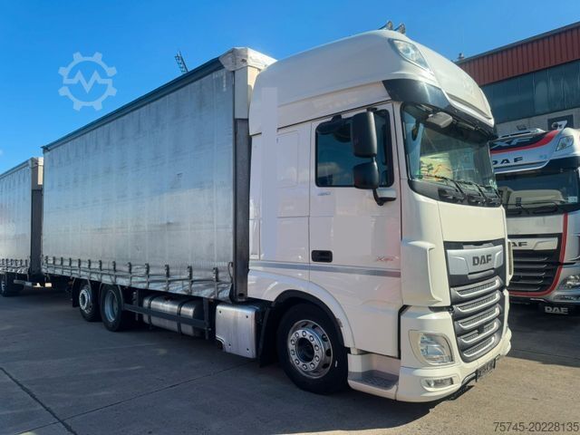 Platós teherautó ponyvával DAF XF 480**2 X TANK*SUPER SPACE CAP*KOMPLETT