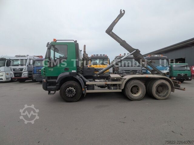Camión portacontenedores de gancho IVECO Trakker 410 / 6X4 / Full steel / Manual Retarder