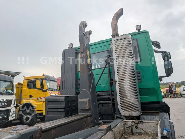 Camión portacontenedores de gancho IVECO Trakker 410 / 6X4 / Full steel / Manual Retarder