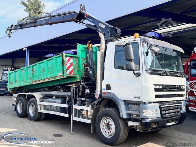 Hakenarmsystem DAF CF 85.410 ATE, Hiab 166-3, 6x4 Big axle, Steel ...