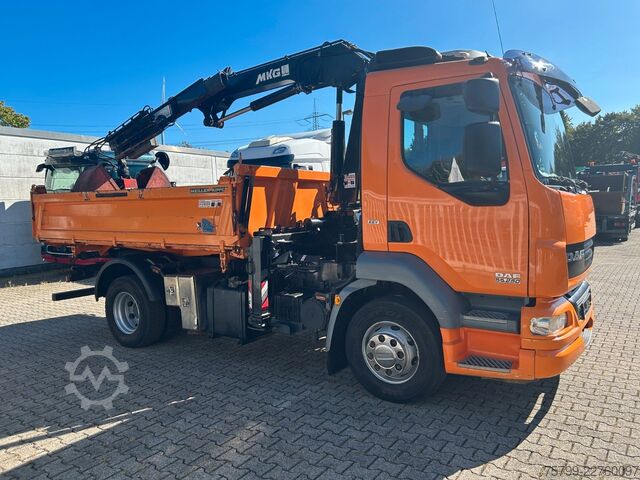 شاحنة قلابة ثلاثية الجوانب DAF 16.250LF Meiller 3-Skipper +MKG HLK106-HP Kran