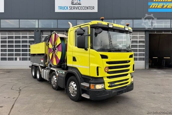 Vacuum tank truck SCANIA R480 8x4 Kaiser Aquastar 3 Recycler