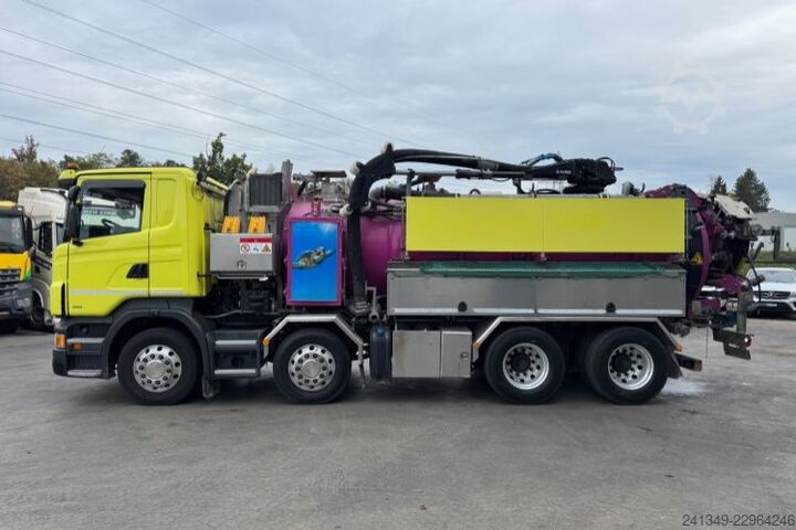 Vacuum tank truck SCANIA R480 8x4 Kaiser Aquastar 3 Recycler