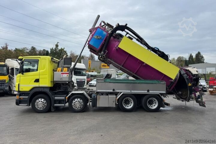Vacuum tank truck SCANIA R480 8x4 Kaiser Aquastar 3 Recycler
