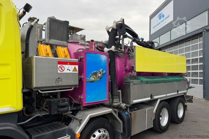 Vacuum tank truck SCANIA R480 8x4 Kaiser Aquastar 3 Recycler