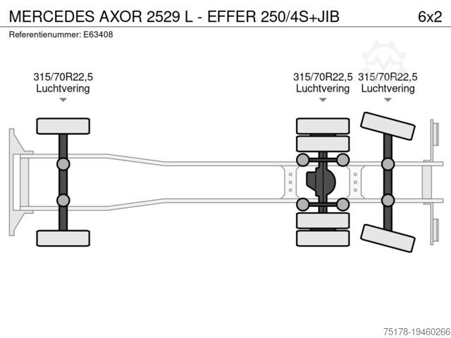 Plataforma de carga Mercedes-Benz AXOR 2529 L - EFFER 250/4S+JIB