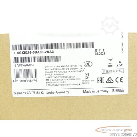 西门子组件 Siemens 6GK5216-0BA00-2AA3 SN:VPP4202051 - ! -