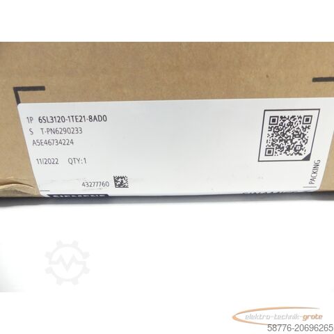 Siemens íhlutur Siemens 6SL3120-1TE21-8AD0 Single Motor Modul 18A SN: T-PN6290233 FS: E ungebr.