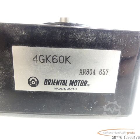 Orientalsk motormotor Oriental Motor 4GK60K Reduzier-Getriebe-Kopf XR804 657 - ! -