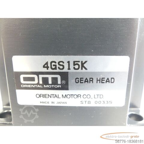 Orientalsk motormotor Oriental Motor 4GS15K Reduzier-Getriebe-Kopf Gear Head STB 00335 - ungebr.! -