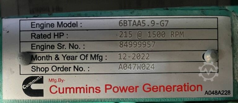 Агрегат Cummins C170D5 - 170 kVA Generator - DPX-18511