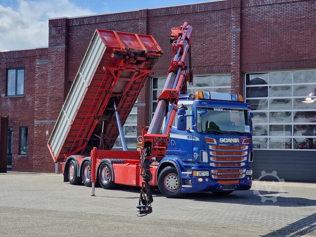 Volquete con grúa Scania R560 V8 8x4*4 - HIAB 244 K5 Crane / Kran / Grua...