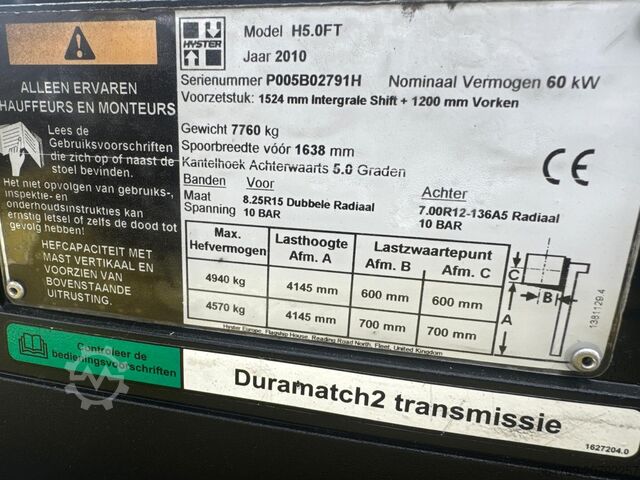 4 ratų šakinis krautuvas Hyster H 5.0 FT / Container version / New price