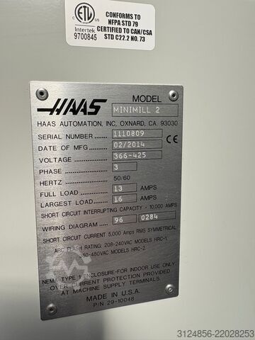 Vertical machining center Haas Mini Mill 2