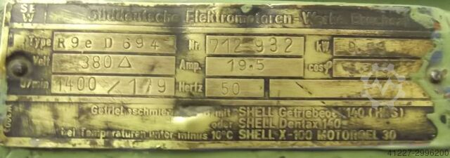 Gírmótor 9 kW 179 snúninga á mínútu SEW-EURODRIVE R9eD694