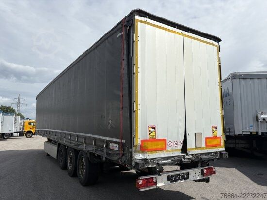 Open semitrailer with tarp SCHMITZ PLANE, VARIOS, LIFTACHSE,  EDSCHA-VERDECK, UNFALLFAHRZEUG/FAHRBEREIT