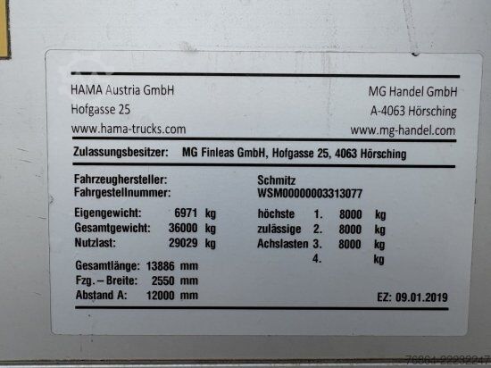 Open semitrailer with tarp SCHMITZ PLANE, VARIOS, LIFTACHSE,  EDSCHA-VERDECK, UNFALLFAHRZEUG/FAHRBEREIT