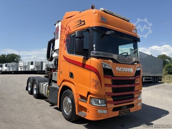 Tractor unit SCANIA R650 V8, 6X2, E6, LEDER, PENZ-CRANE 15Z - HOLZLADEKRAN