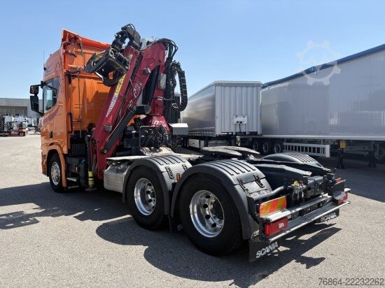 Tractor unit SCANIA R650 V8, 6X2, E6, LEDER, PENZ-CRANE 15Z - HOLZLADEKRAN