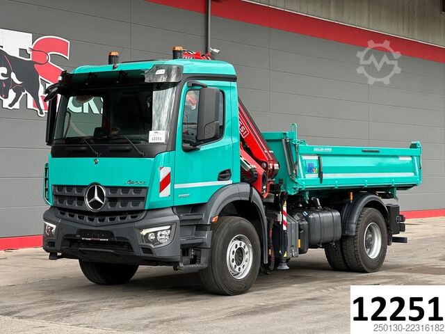 کامیون کمپر سه طرفه MERCEDES-BENZ Arocs 1832 K 4x2 MEILLER & FASSI F120B LK