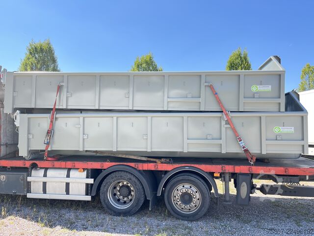 Renniklcontainer 11 m³ með 6 metrum og verzurrósum Ellermann 11 kbm Pendelklappe