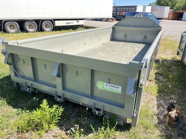 Atkritumu konteiners ar tilpumu 11 m³, 6 m garš, ar stiprināšanas cilpām. Ellermann 11 kbm Pendelklappe