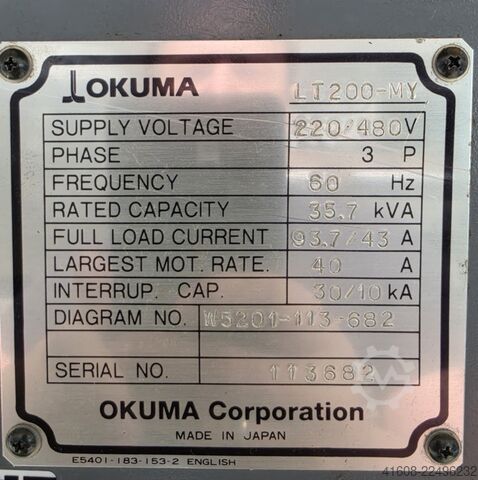 CNC virpa OKUMA LT 200-MY