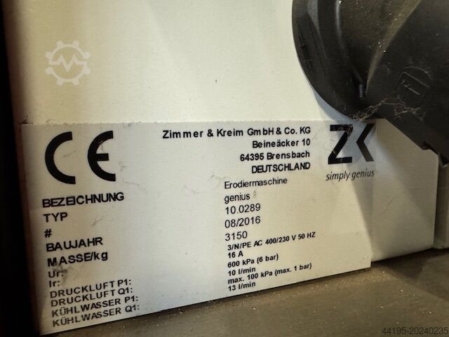 Die sinking machine Zimmer + Kreim GENIUS 700 Magic 3