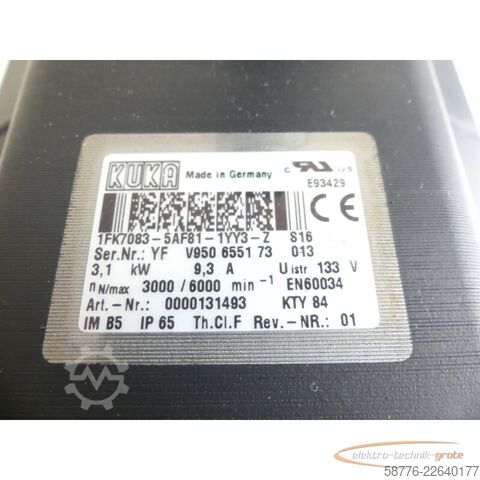 Upravljačka jedinica KUKA 1FK7083-5AF81-1YY3-Z S16 Servomotor SN: YFV950655173013