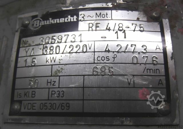 Elektromotor 1,5 kW 685 U/min Bauknecht RF4/8-75