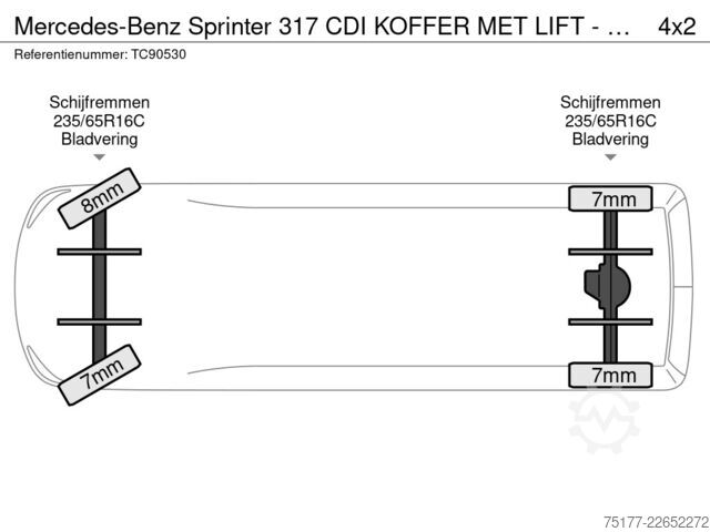 Walizka Mercedes-Benz Sprinter 317 CDI KOFFER MET LIFT - AUTOMAAT