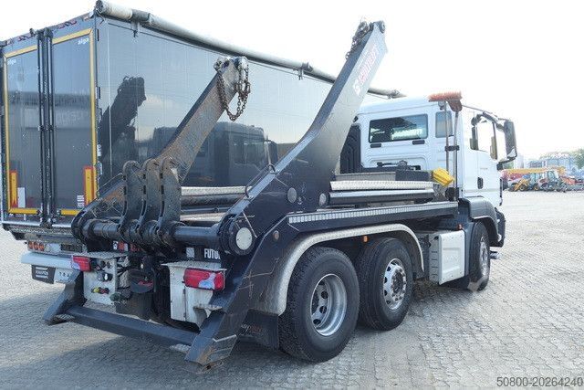 Kippiauto MAN 26.460 TGS 6x2, Hiab FTR18, Funk, Vorlauflenk,AC