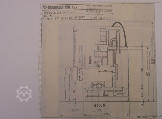 Pystysuuntainen CNC-jyrsinkone Rambaudi RAMMATIC 600