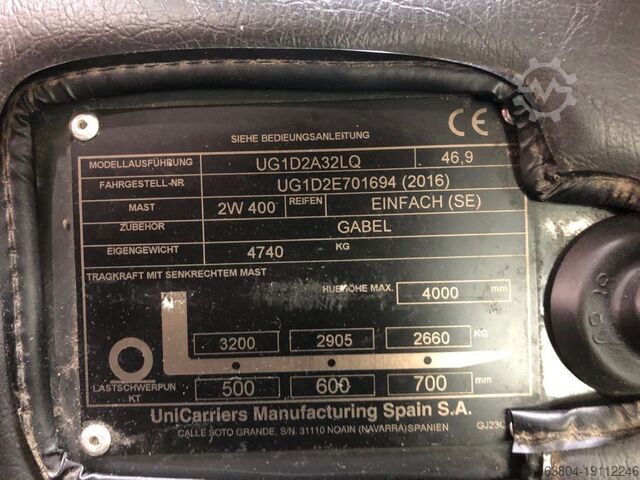 Treibgasstapler UniCarriers UG1D2A32LQ (DX32)