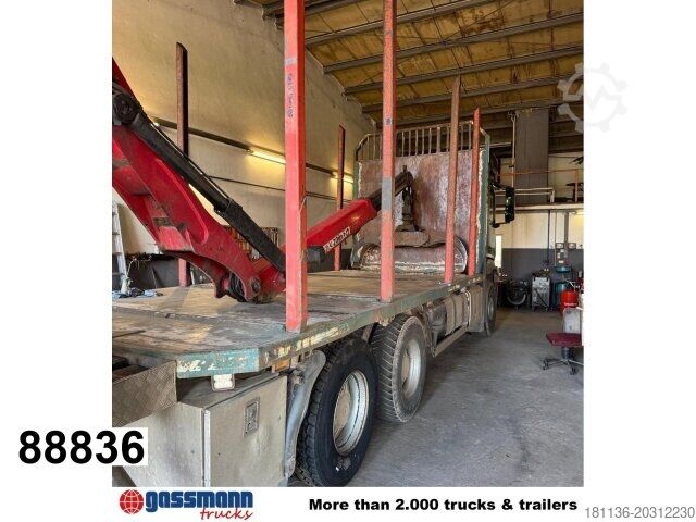 Holztransporter LKW Mercedes-Benz Arocs 2648 6x4 mit Heckkran Epsilon M12Z83