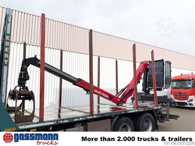 Houttransportwagen Mercedes-Benz Arocs 2648 6x4 mit Heckkran Epsilon M12Z83,