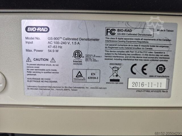 Biorad Gs-900 Calibrated Densitometer Biorad Biorad Gs-900