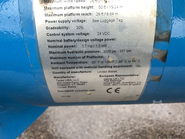 Podnośnik wysięgnikowy montowany na przyczepie Genie TZ-50 Hybrid w/Drive (17m)