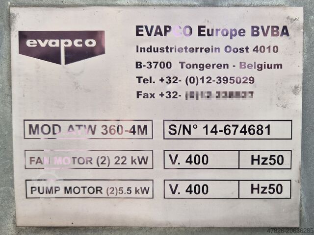 Torre de resfriamento Evapco ATW 36-4M