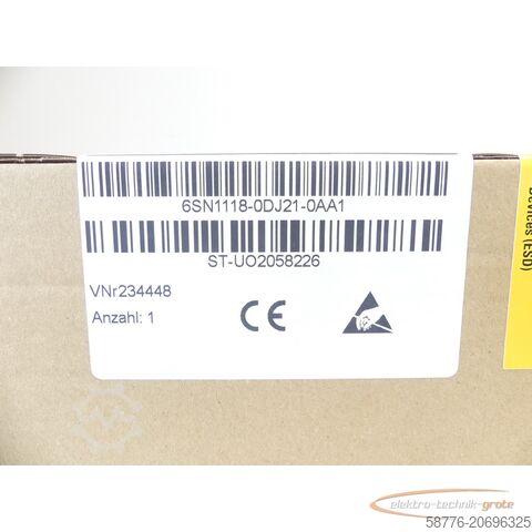 Siemens component Siemens 6SN1118-0DJ21-0AA1 Simodrive SN: ST-UO2058226 - generalüberholt mit 24 Monaten Gewährleitung!-