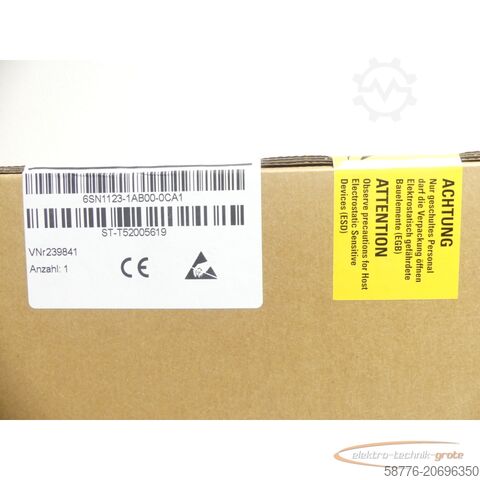 西门子组件 Siemens 6SN1123-1AB00-0CA1 SN:ST-T52005619 generalüberholt + 24 Monate Gewährl.