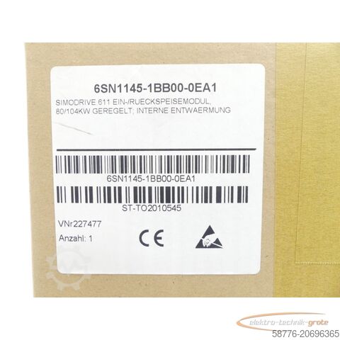 "Siemens" komponentas Siemens 6SN1145-1BB00-0EA1 E/R-Modul SN:ST-TO2010545 - generalüberholt mit 3 Monaten Gewährleistung-