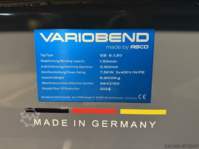 Sheet metal folder Variobend EB 6.1,50