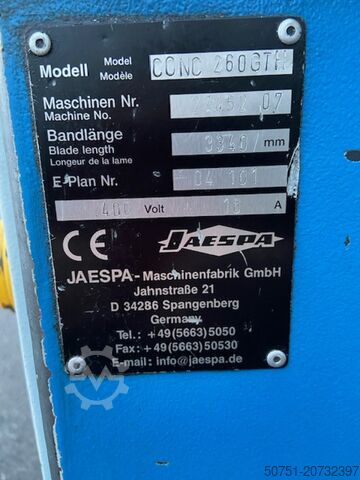 Divu leņķu lentzāģis, metāla lentzāģis Jaespa Concept 260GTH