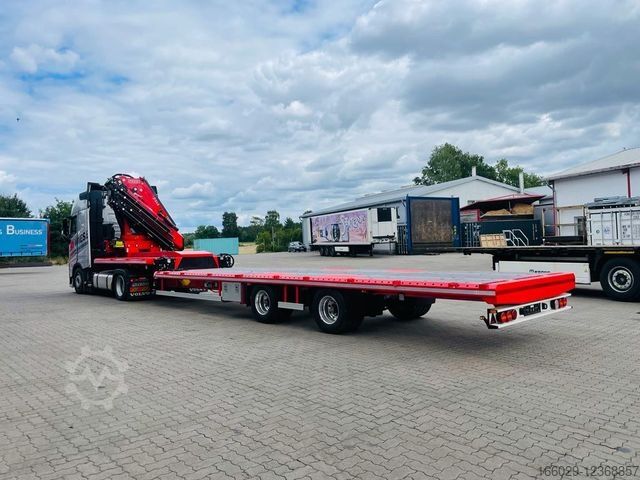 Semirremolque con plataforma de trabajo  Wiese Stufensattel Tieflader mit Kran Fassi F545