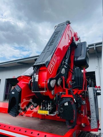 Semirremolque con plataforma de trabajo  Wiese Stufensattel Tieflader mit Kran Fassi F545