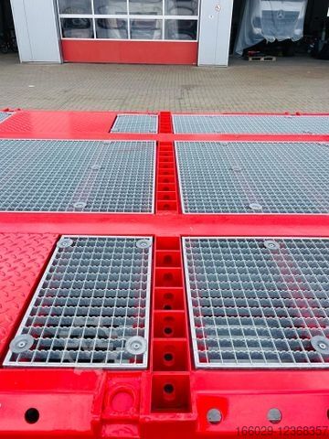 Semirremolque con plataforma de trabajo  Wiese Stufensattel Tieflader mit Kran Fassi F545